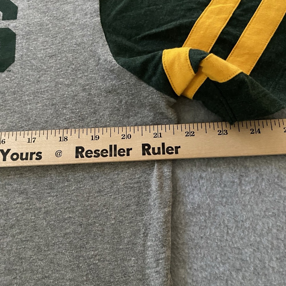 Oregon Ducks Shirt Womens Large Green Gray Ringer Tee Football '47 T-Shirt - Picture 8 of 12